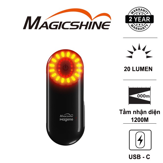 Đèn hậu radar xe đạp MAGICSHINE SEEMEE508 độ sáng 20 lumen tầm nhận diện