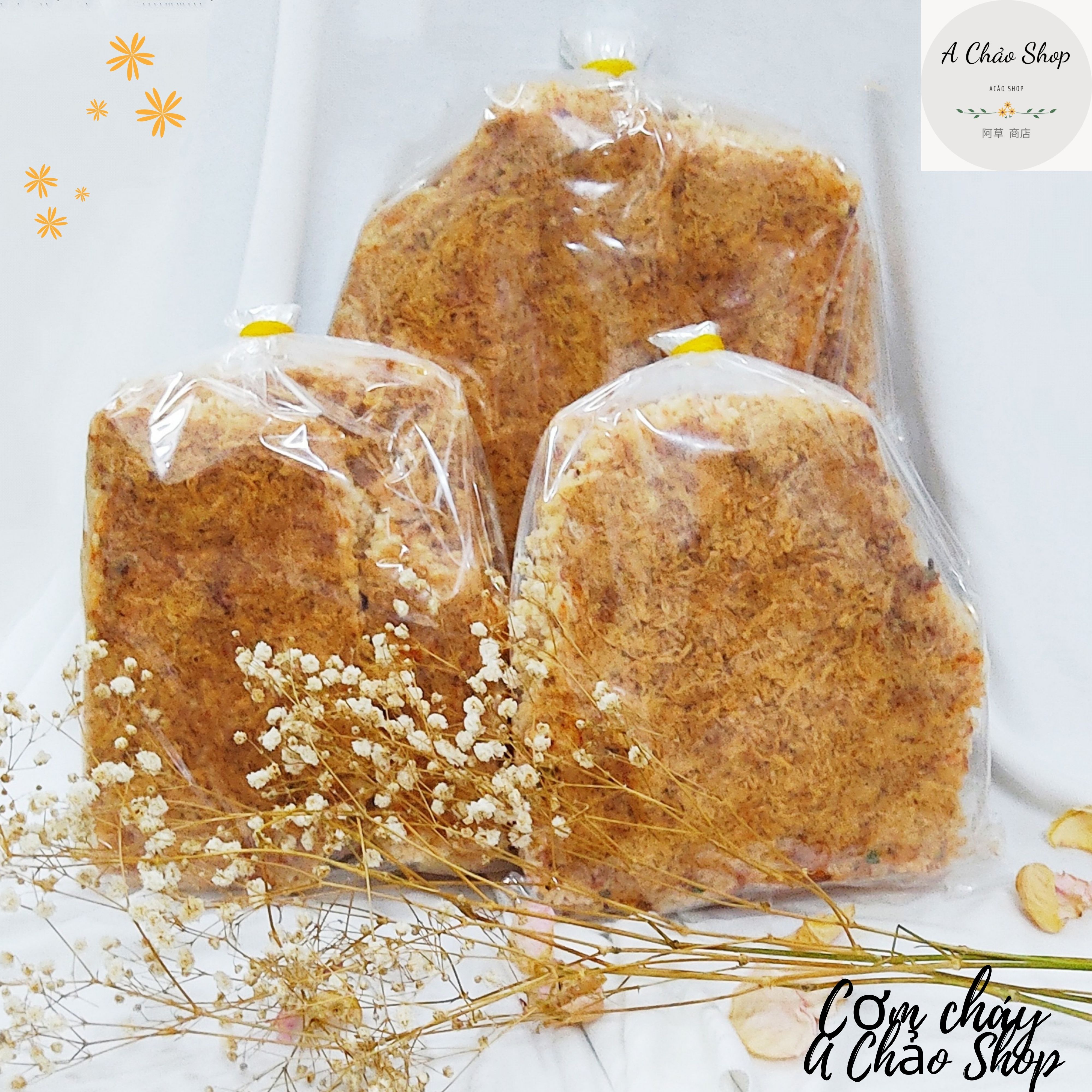 1KG cơm cháy chà bông giòn rụm, nhiều chà bông, đồ ăn vặt siêu ngon - A Chảo Shop
