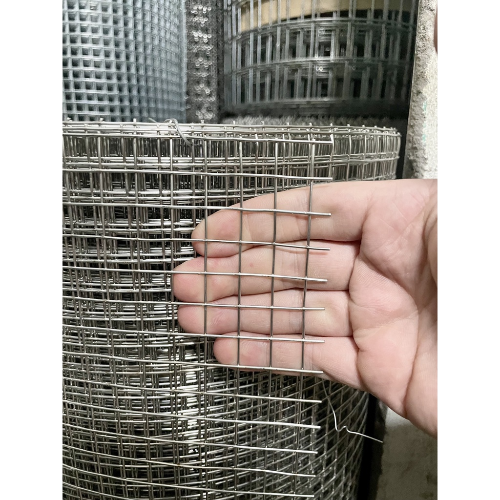 Lưới inox 304 dạng lưới hàn ô lưới 5mm 10mm 18mm 23mm , lưới và móc treo, phụ kiện móc treo, móc cài lưới