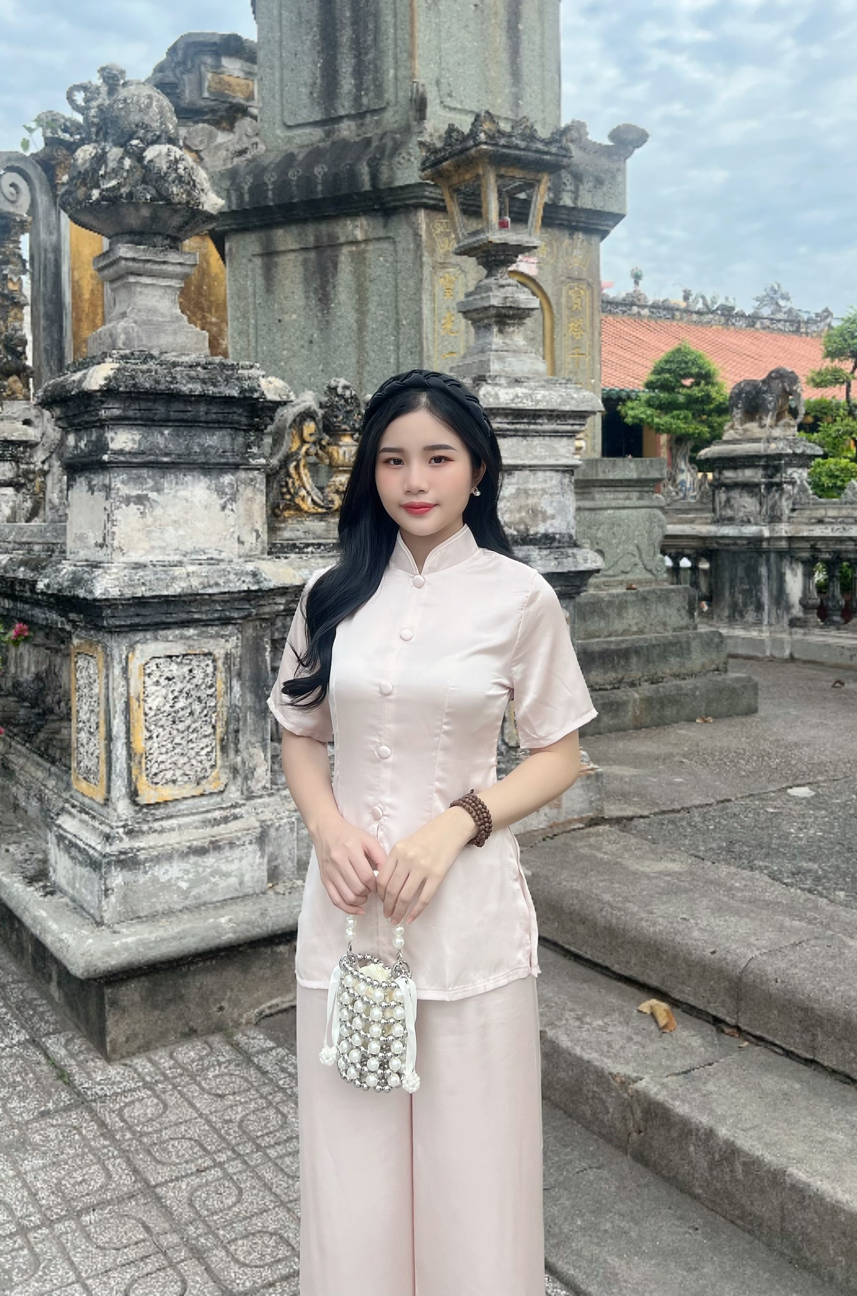 Đồ lam đi chùa thiết kế chất vải lụa nguyên set mềm mịn trơn l11