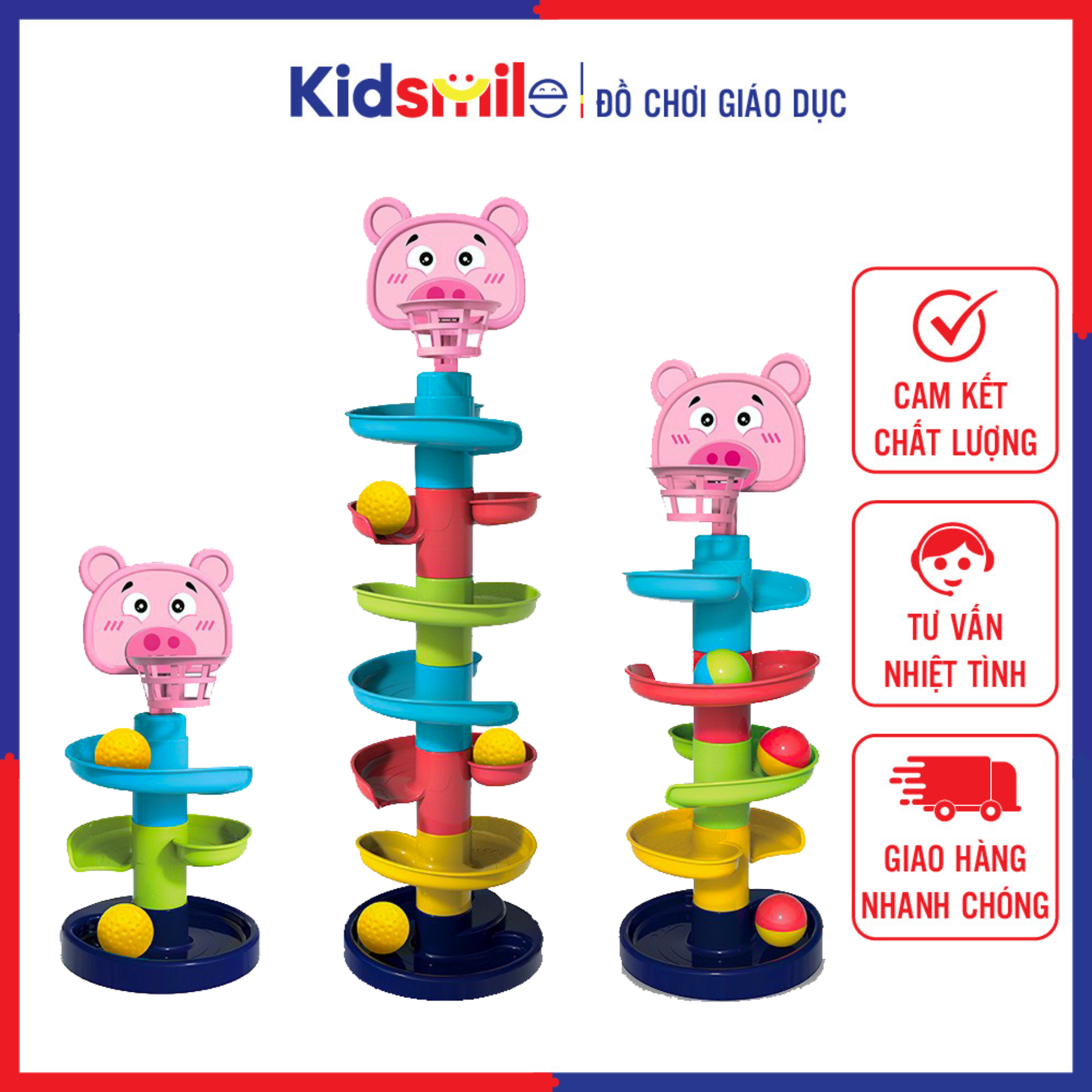 Đồ chơi thả  7 TẦNG 6 BÓNG hình gấu ngộ nghĩnh cho trẻ em từ 6 tháng trở lên phát triển khả năng quan sát và khéo léo của đôi tay