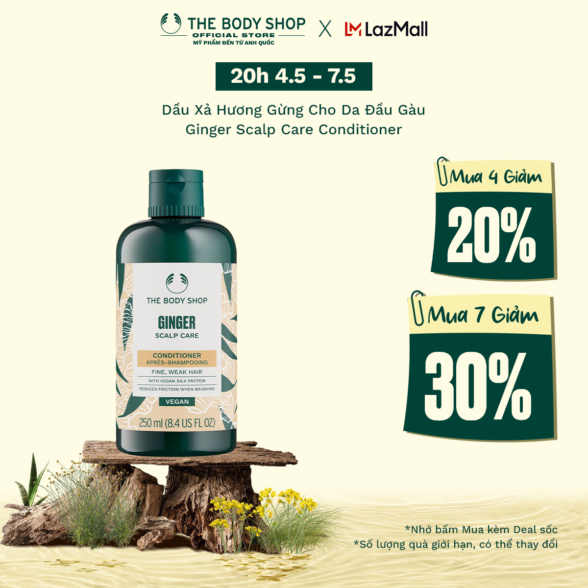 Dầu Xả Hương Gừng Cho Tóc Khô Gàu Ginger Scapl Care Conditioner The Body Shop