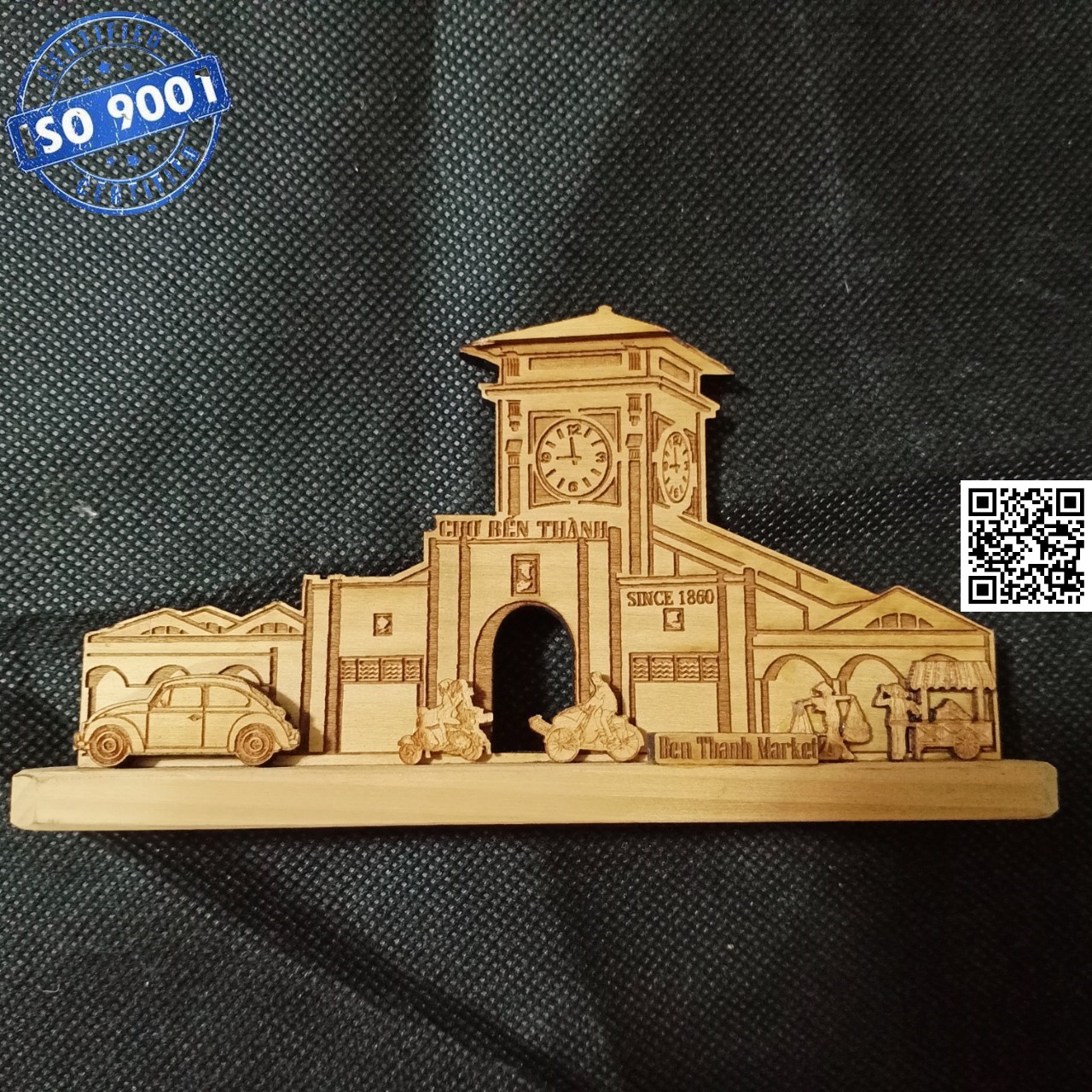 Mô hình gỗ 2d chợ bến thành 1665 d