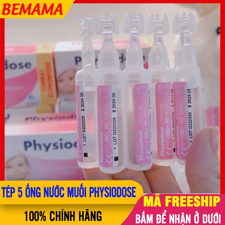 [5 ỐNG] Nước Muối Sinh Lý Pháp PHYSIODOSE Cho Bé Sơ Sinh vỉ 5 ống Cao Cấp, An Toàn Cho Trẻ, Đạt Tiêu Chuẩn Châu Âu - Xịt Mũi, Nhỏ Mắt, Rửa Mặt, Rửa Vùng Nhiễm Khuẩn, Đồ Dùng Y Tế  - 5 Ống Nước Muối Sinh Lý Pháp - 3518646266638