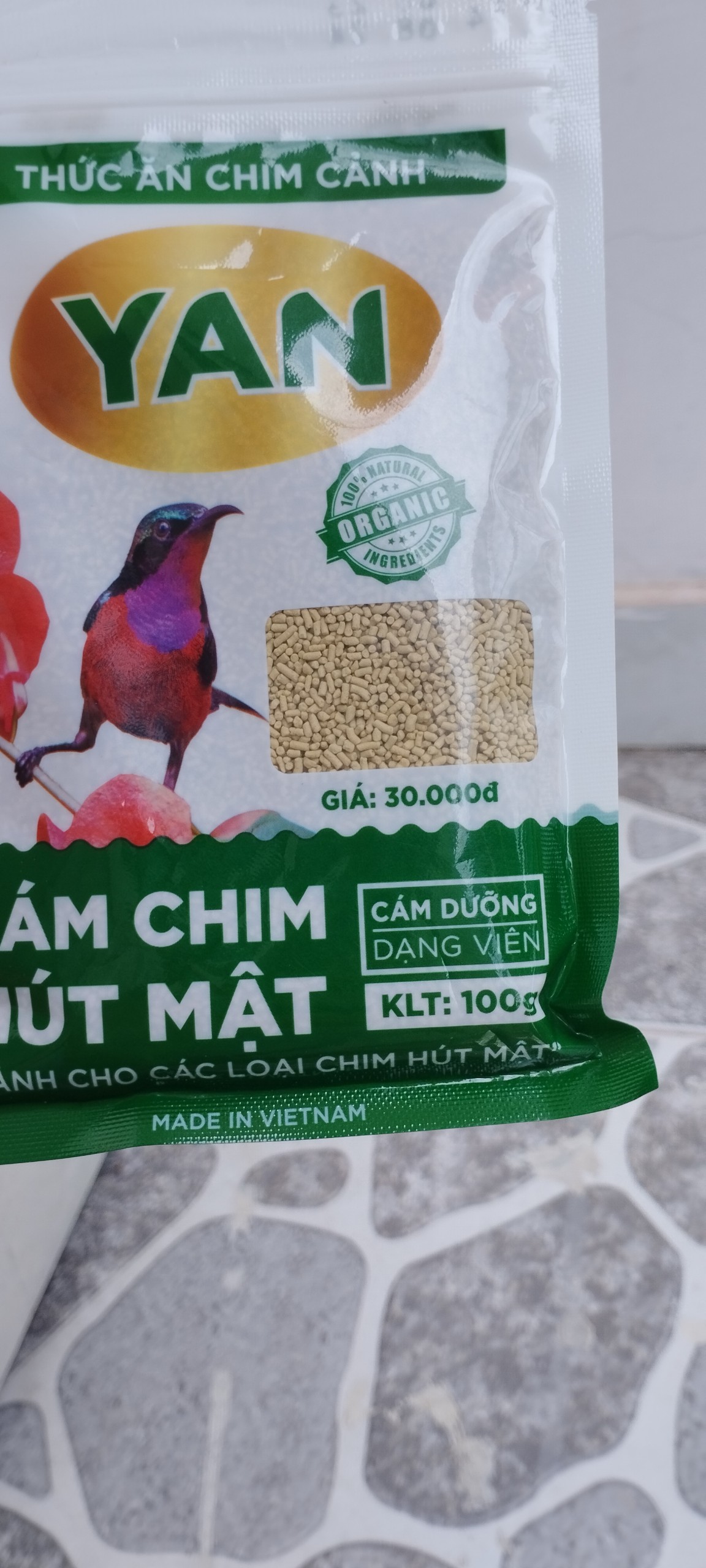 Cám chim hút mật, ốc mít Yan dưỡng, hót 100g