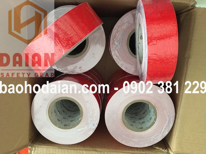 Băng keo phản quang kim cương đỏ bản 5cm x 45m