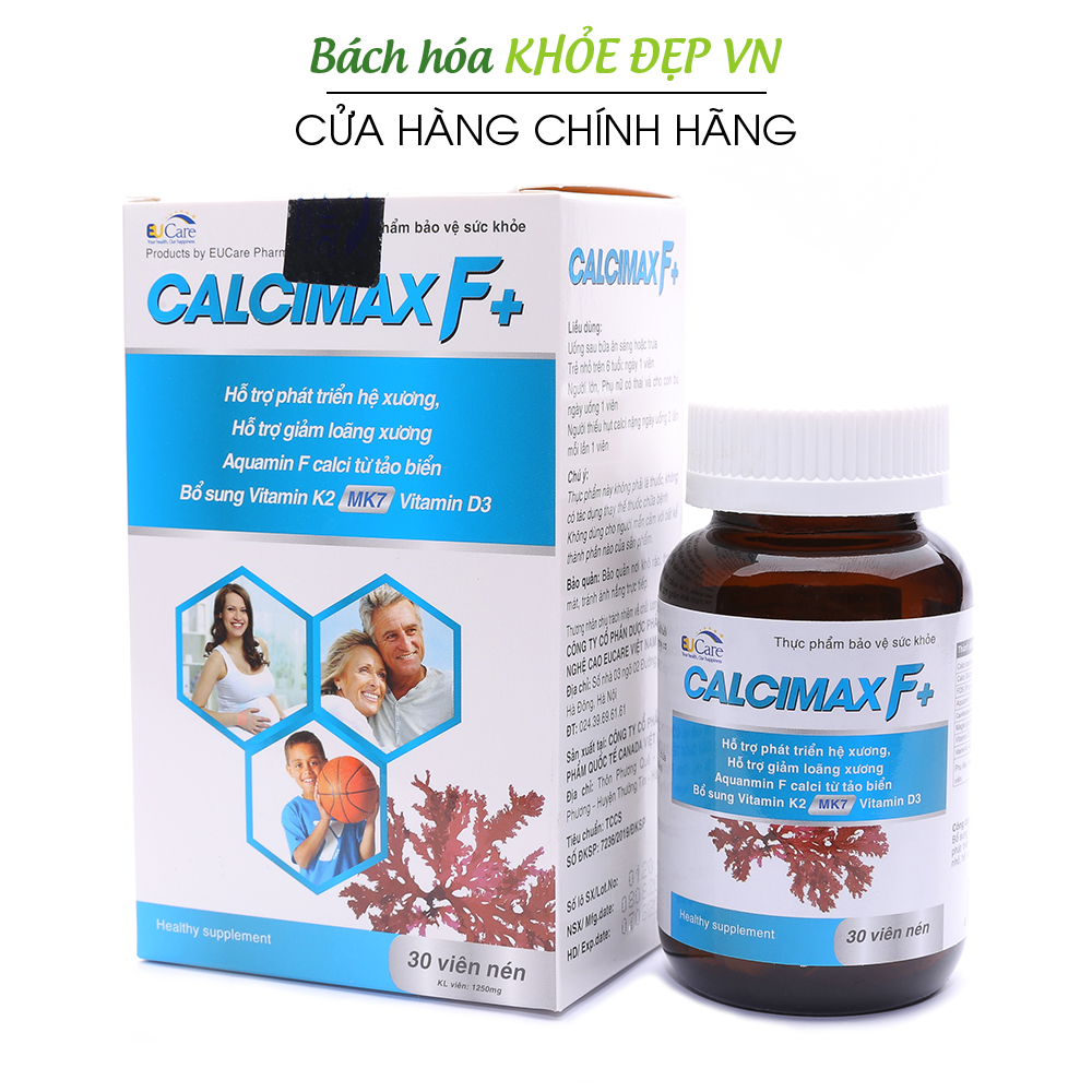 Viên Uống Bổ Sung Canxi Vitamin D3 Vitamin K2 Calcimax chắc khỏe xương giảm loãng xương - Hộp 30 viên