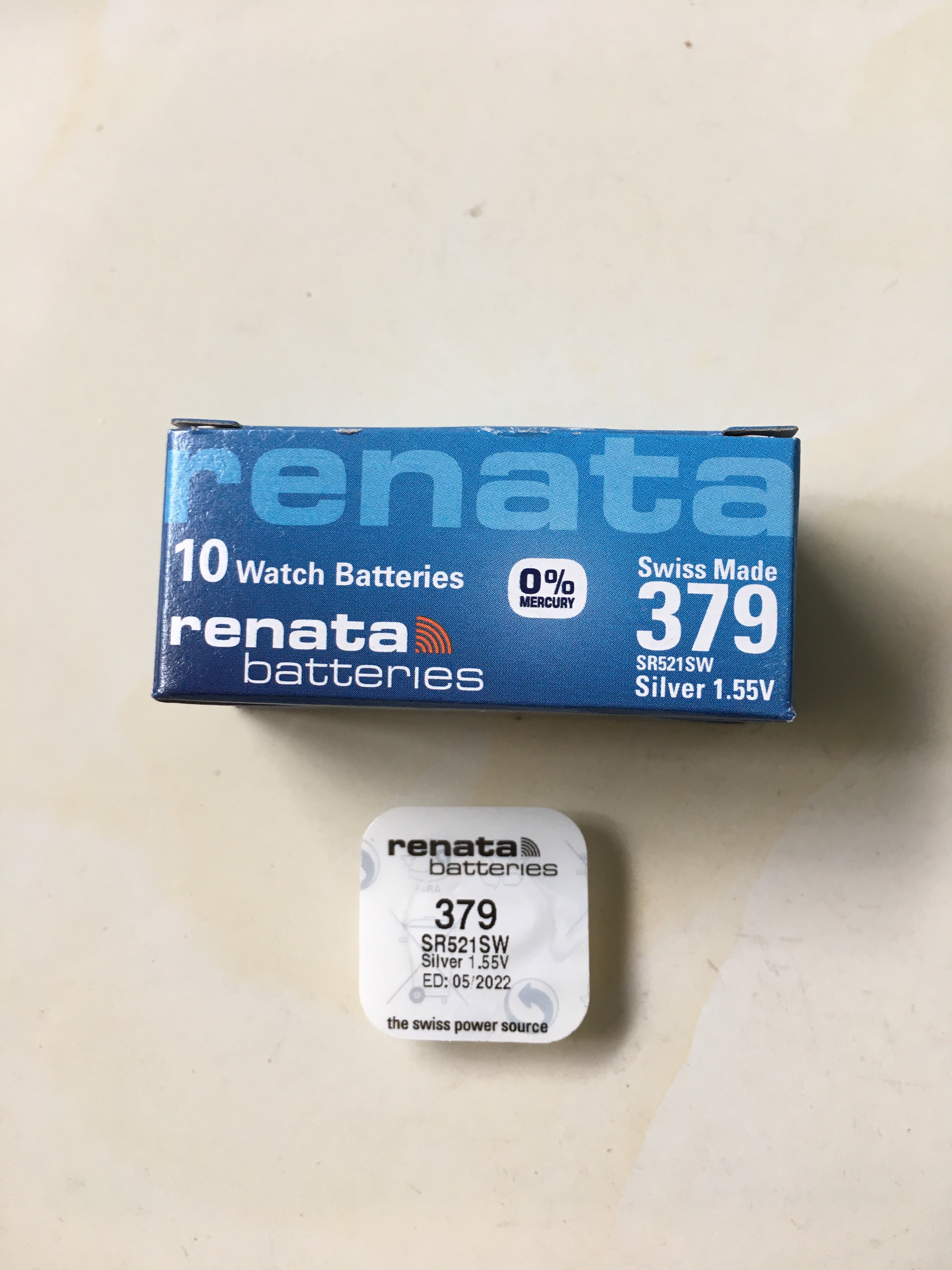 [HCM]Viên pin Renata SR521SW AG0 G0 LR69 379A SR521 521 Silver Oxide 1.55V Thụy Sĩ