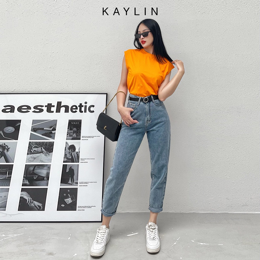 Quần jean baggy trơn phong cách kaylin - n1710
