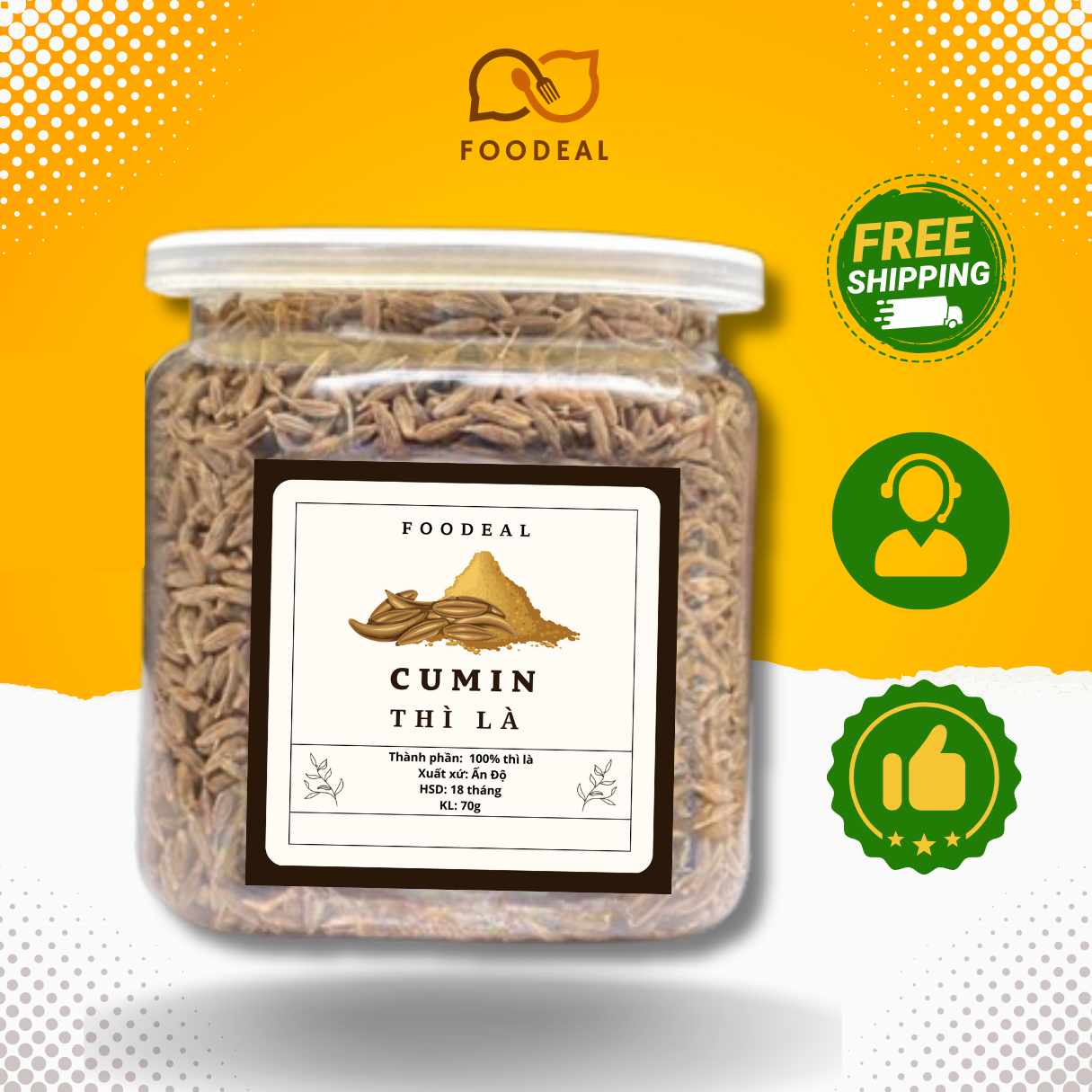 500g Hạt thì là Ấn Độ hạt xirom - Cumin seed - Gia vị ,hương liệu và thảo mộc - gia vị nấu ăn - Foodeal - trà giảm cân