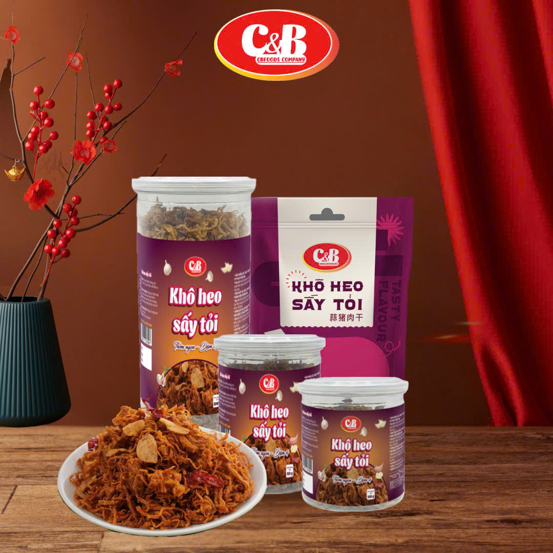  KHÔ HEO SẤY TỎI C&B  Giòn thơm - Đậm vị  