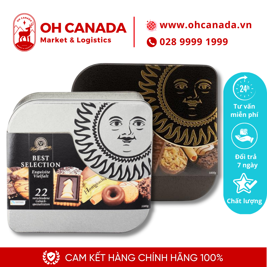 🎉 bánh quy tết 🎉 socola henry lamberty best selection mặt trời đen của đức 1kg/hộp