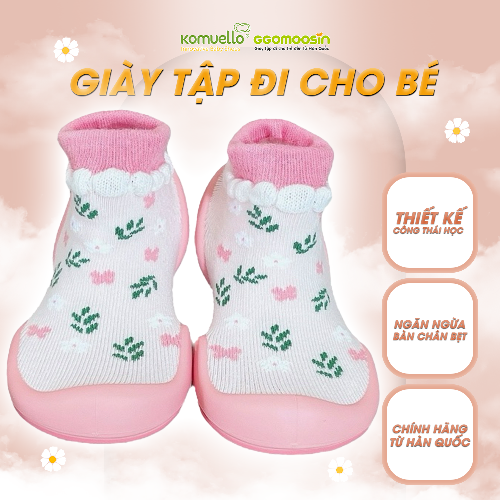 Floral - giày tập đi cho bé cưng made in korea