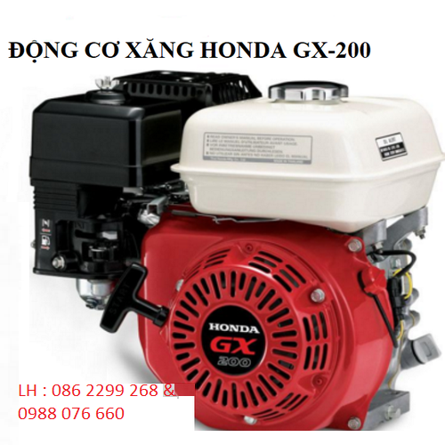 Máy bơm nước chạy xăng Honda GX200 6HP, Công suất thực 6.5HP / 3,600 v/p, Mức tiêu hao nhiên liệu 1.7 lít/ giờ, Loại nhiên liệu Xăng không chì có chỉ số octan 92 trở lên