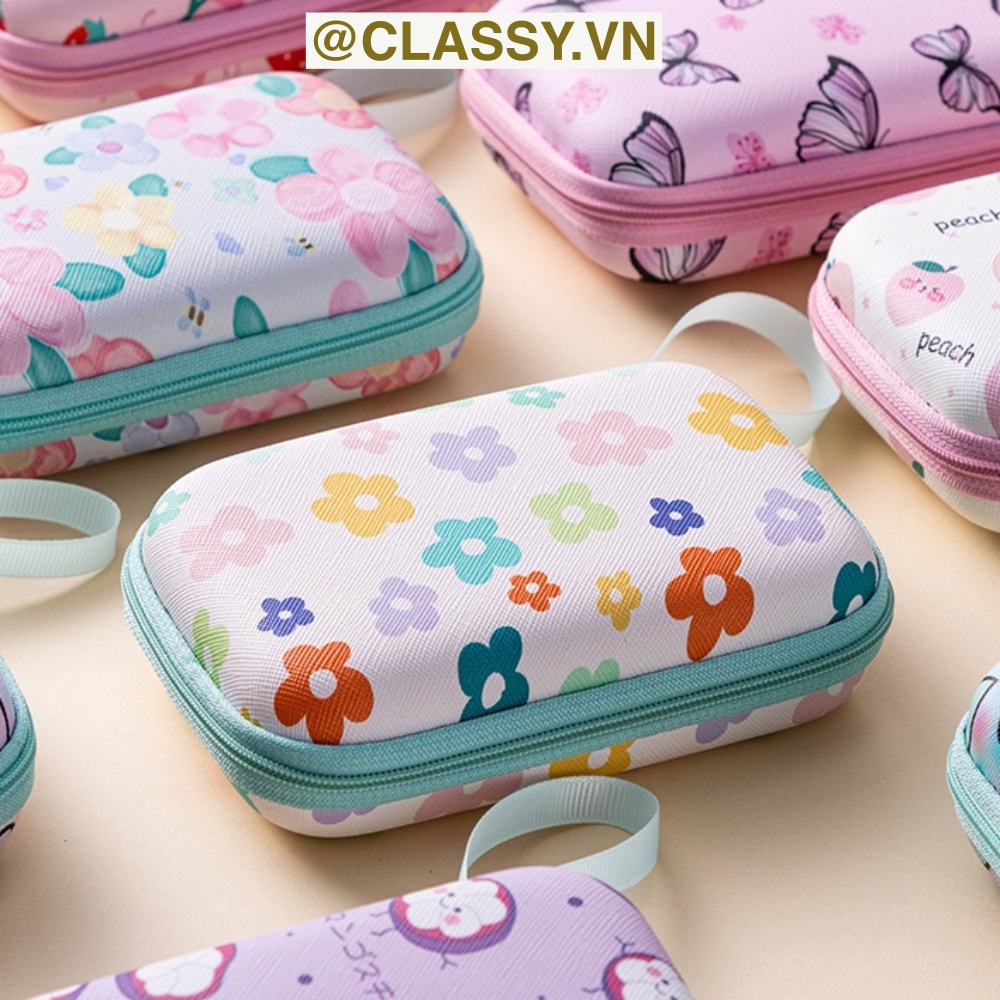 Túi Hộp hình vali đựng phụ kiện & dây cáp sạc 13.5 cm 3.2 CM in hình hoạt hình