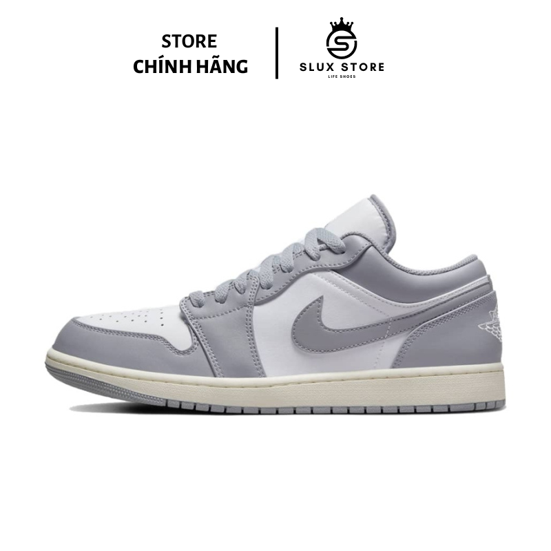 SALE Chính Hãng | Giày Nike Air Jordan 1 Low Wolf Grey - Xách Tay Chính Hãng Outlet Japan Tặng Kèm Vớ