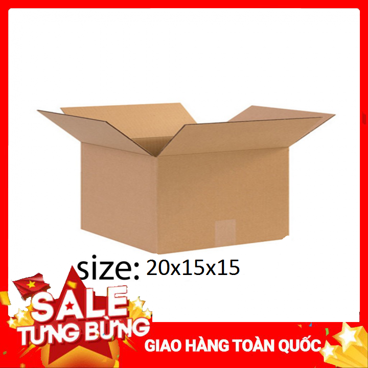 50 HỘP 20x15x15 - Hộp Carton Size 20X15X15 Giấy Cứng Siêu Bền Đóng Hàng Nhanh Chóng
