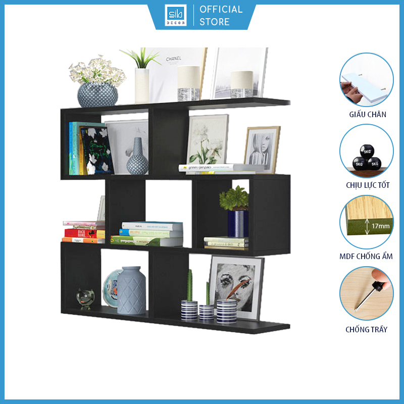 Kệ Sách Gỗ Treo Tường 4 Tầng Dài 80cm, Rộng 15cm, 20cm Thương Hiệu SIB Decor