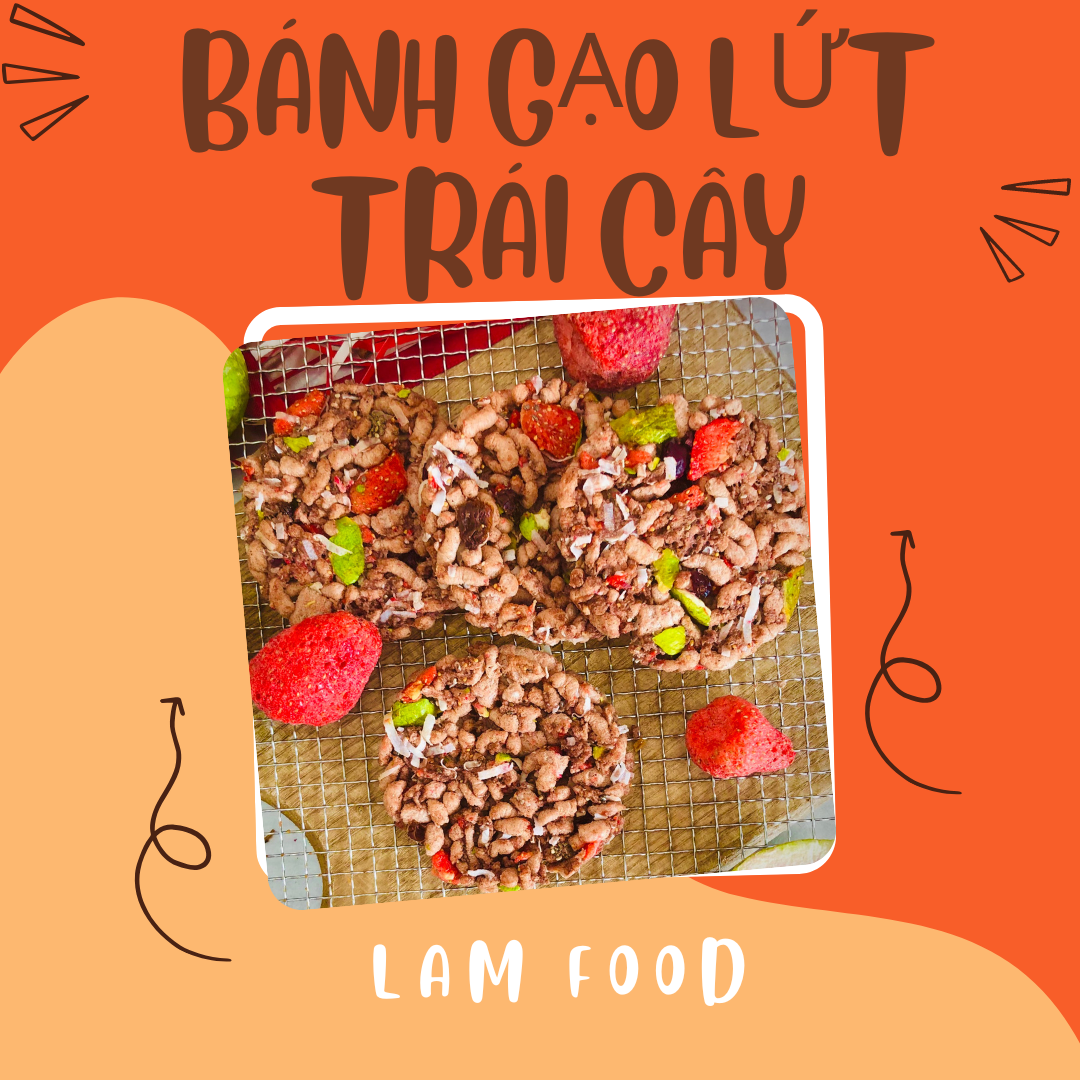 Bánh Gạo Lứt Trái Cây Không Đường , Ngọt Thanh, Ăn Chay, Eatclean