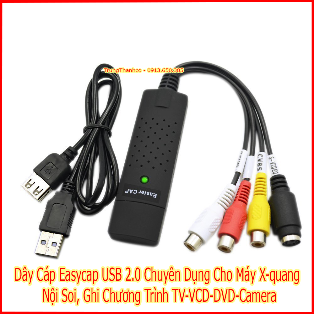 Dây cáp easycap usb 2.0 chuyên dụng cho máy x-quang, nội soi, ghi chương trình tv-vcd-dvd-camera