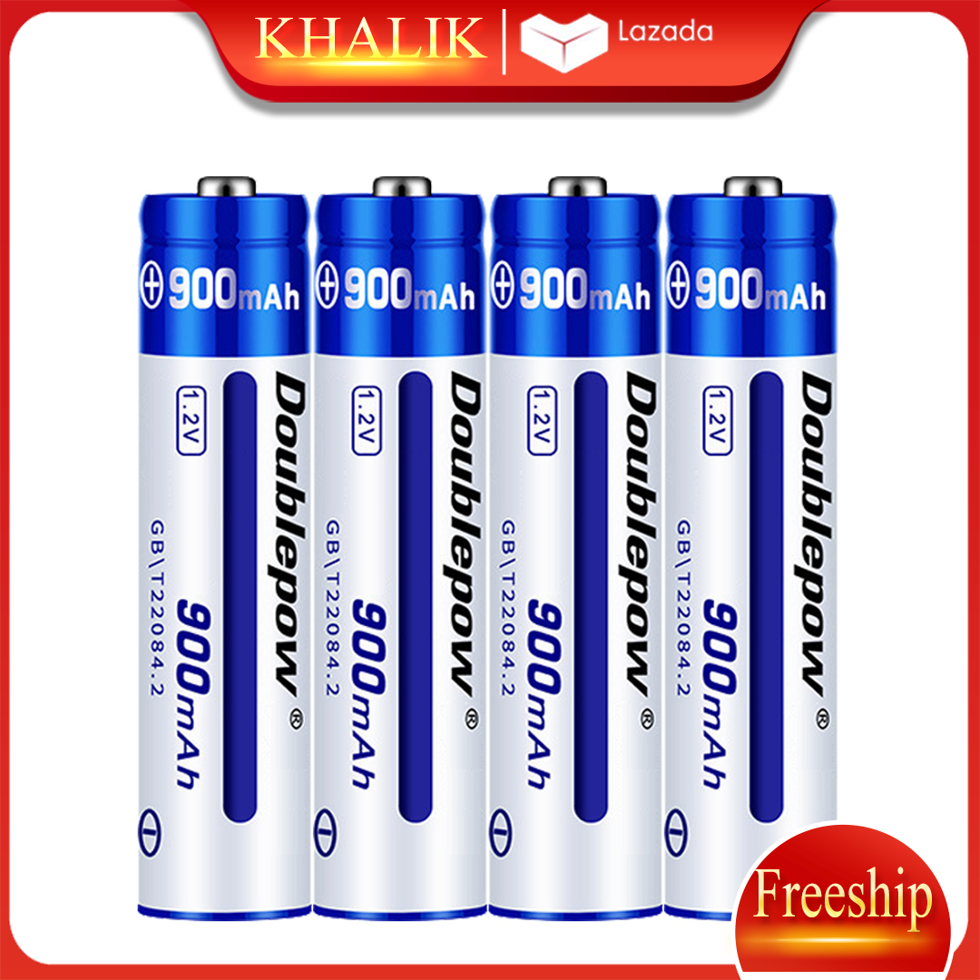 Bộ 04 viên Pin AAA (pin đũa) sạc lại Double Pow 1,2V-900mAh dung lượng thật- hàng nhập khẩu