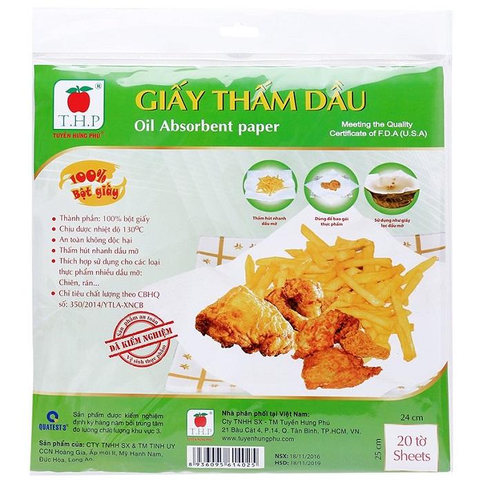 Giấy thấm dầu mỡ 24 x 25cm 20 tờ