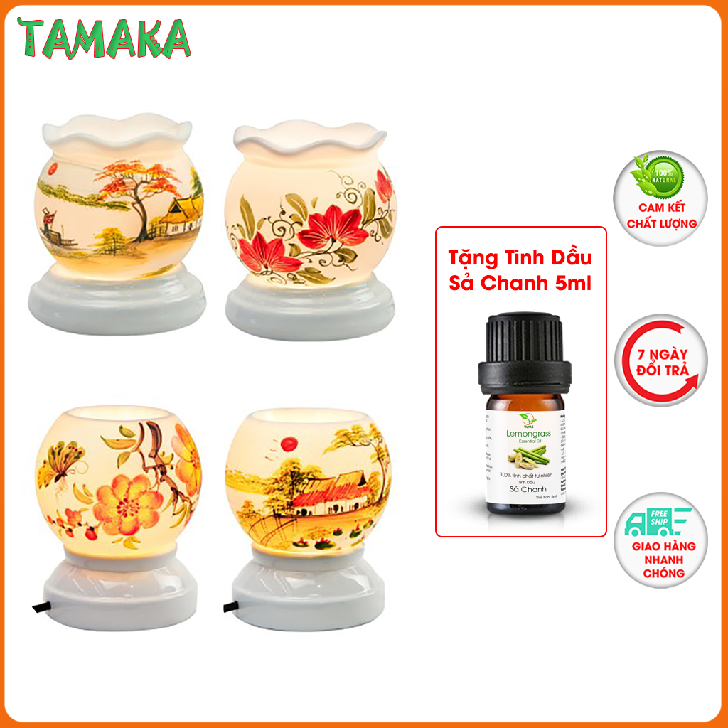 Đèn xông tinh dầu gốm bát tràng đuổi muỗi - tamaka
