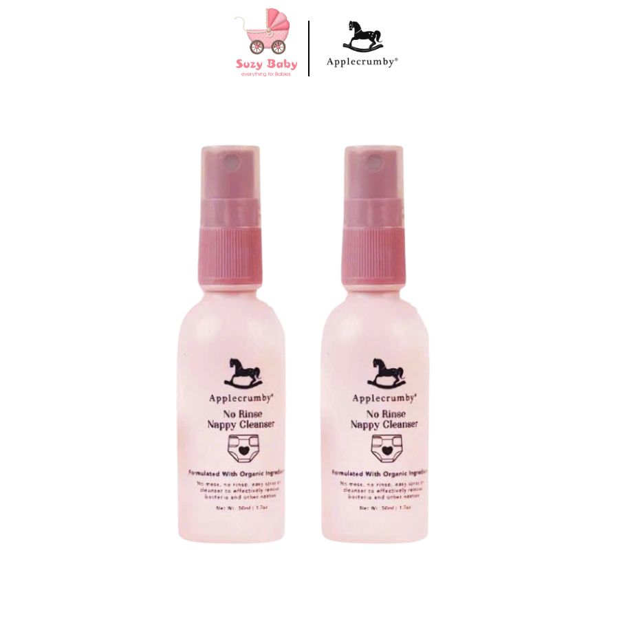 Applecrumby No Rinse Nappy Cleanser 50ml Water-Free Cleaning Solution for Babies