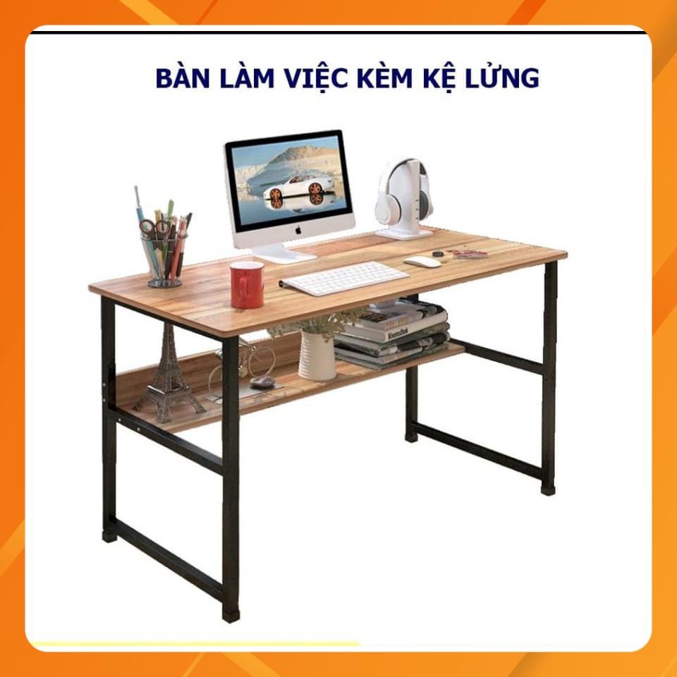 Bàn làm việc có giá lửng,bàn học thiết kế kiểu Hàn S-Table,T-Table khung thép