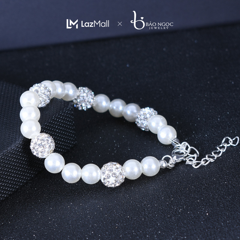  Vòng Tay Chuỗi Hạt Ngọc Trai Nước Ngọt cỡ 8 Ly Lắc Tay Ngọc Trai Thật - L8003 - Bảo Ngọc Jewelry 