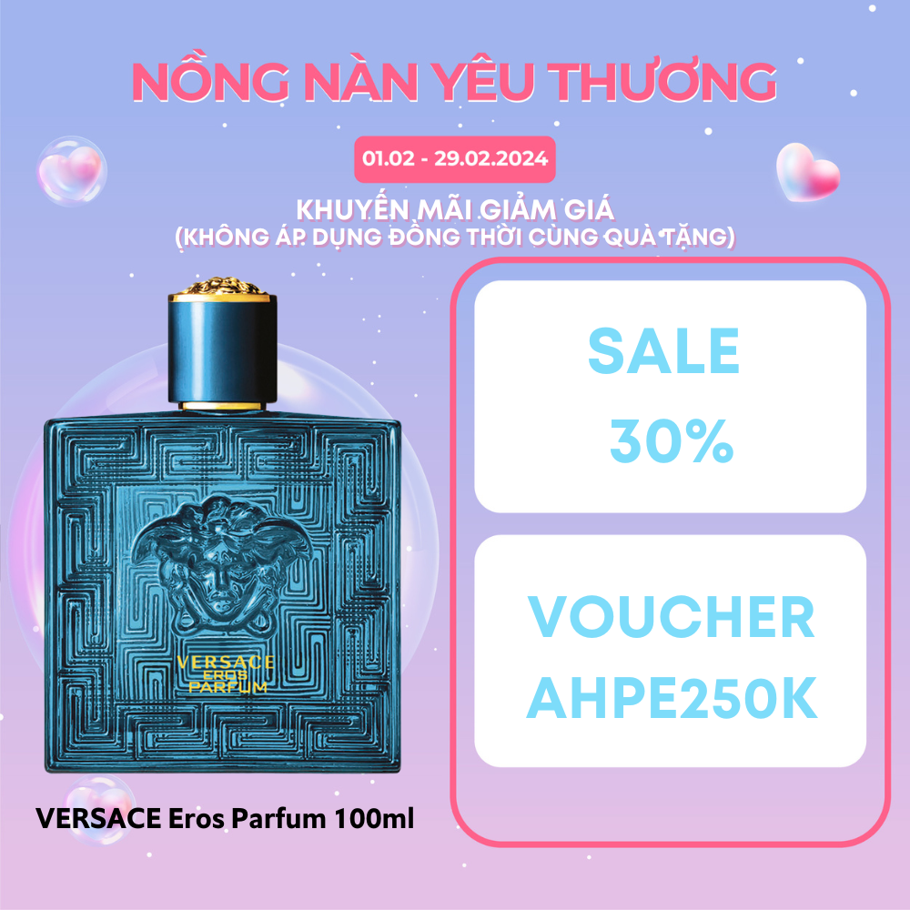 Versace eros parfum 100ml nước hoa nam nổi bật hương vanilla - sơn kê tiêu - cỏ vetiver - hoa oải hương