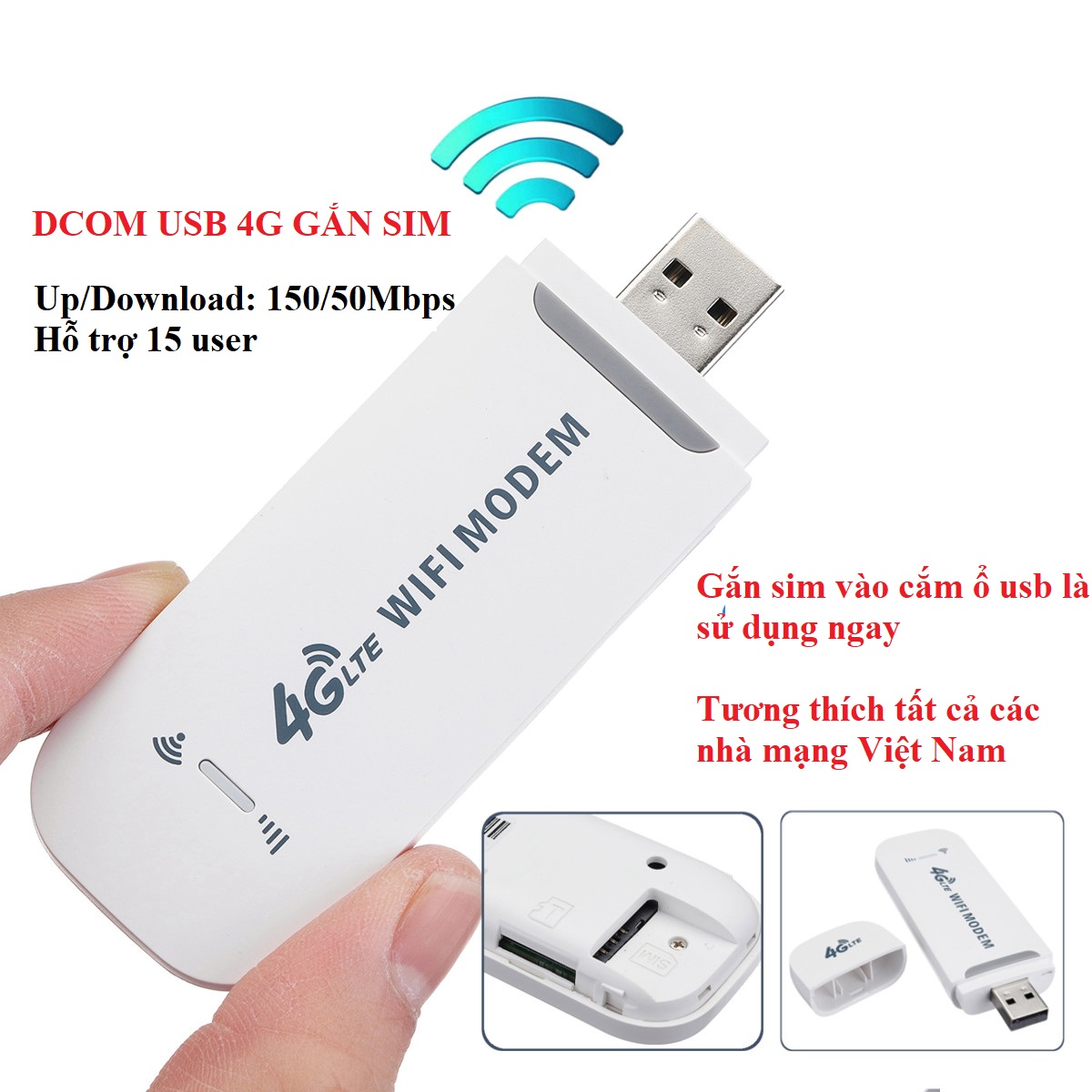 Bộ phát wifi không dây USB 4G gắn sim phát wifi chuẩn N 150Mbps, combo router wifi kèm USB 4g gắn sim phát sóng 2 băng tần tốc độ cao, bộ thu sóng wifi 4G gắn sim