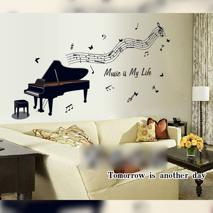 [DECAL SIÊU RẺ]+[TẶNG QUÀ SIÊU YÊU]-Decal dán tường LUVINA trang trí phòng khách, phòng ngủ, phòng ăn,phòng học cho bé- Piano đen-[NHANH TAY KẺO LỠ]