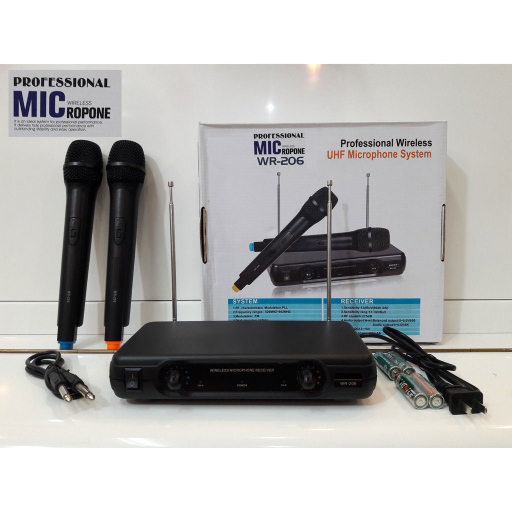 [HCM][ HÀNG MỚI ] Micro Không Dây Karaoke Bose WR 206 Siêu Rẻ Sóng UHF Hát Nhẹ Chống Hú Hiệu Quả Độ Nhạy Cao Dễ Bắt Mic Dễ Hát Không Vỡ Tiếng. Sóng Rộng Rất Thích Hợp Với Gia Đình Hay Phòng Karaoke Bảo Hành 12 Tháng