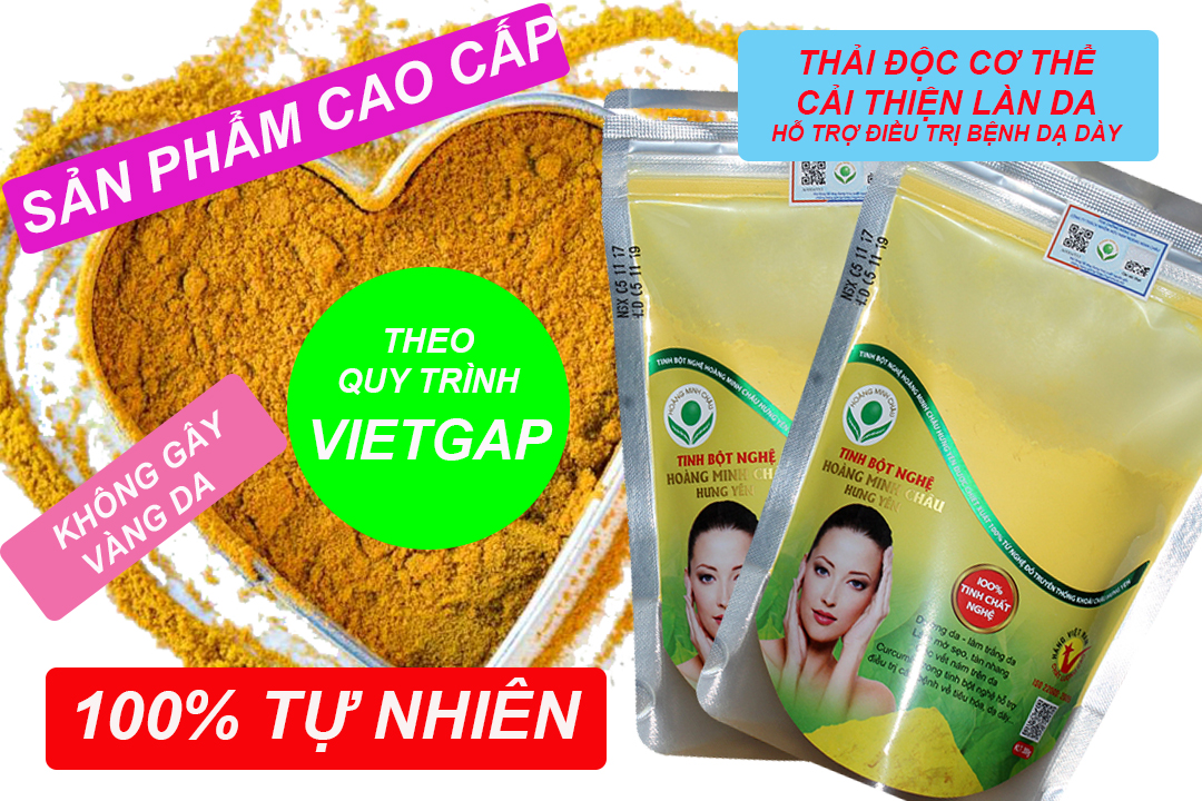 [100% Tự nhiên]  Tinh bột nghệ Hoàng Minh Châu Hưng Yên  Túi zip bạc 300g