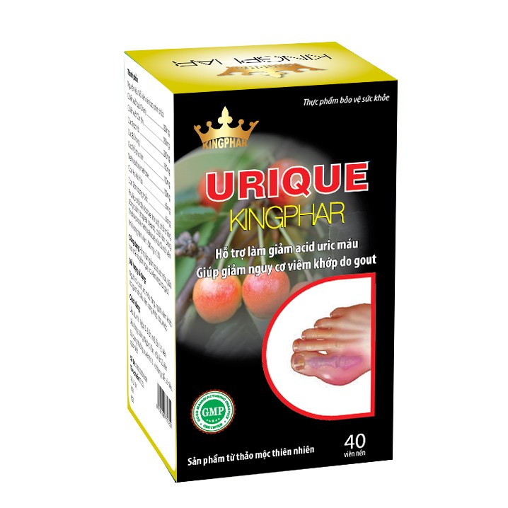 [HCM] Viên hỗ trợ bệnh gout URIQUE Kingphar (Hộp 40 viên)