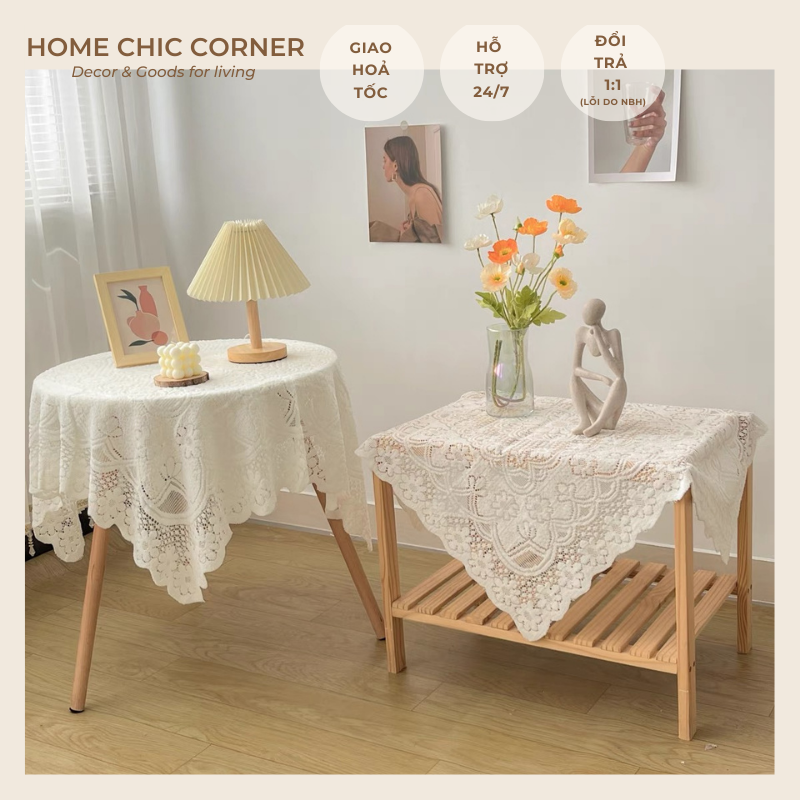 Khăn ren trải bàn, khăn trải bàn ăn, tab decor chụp ảnh | home chic corner