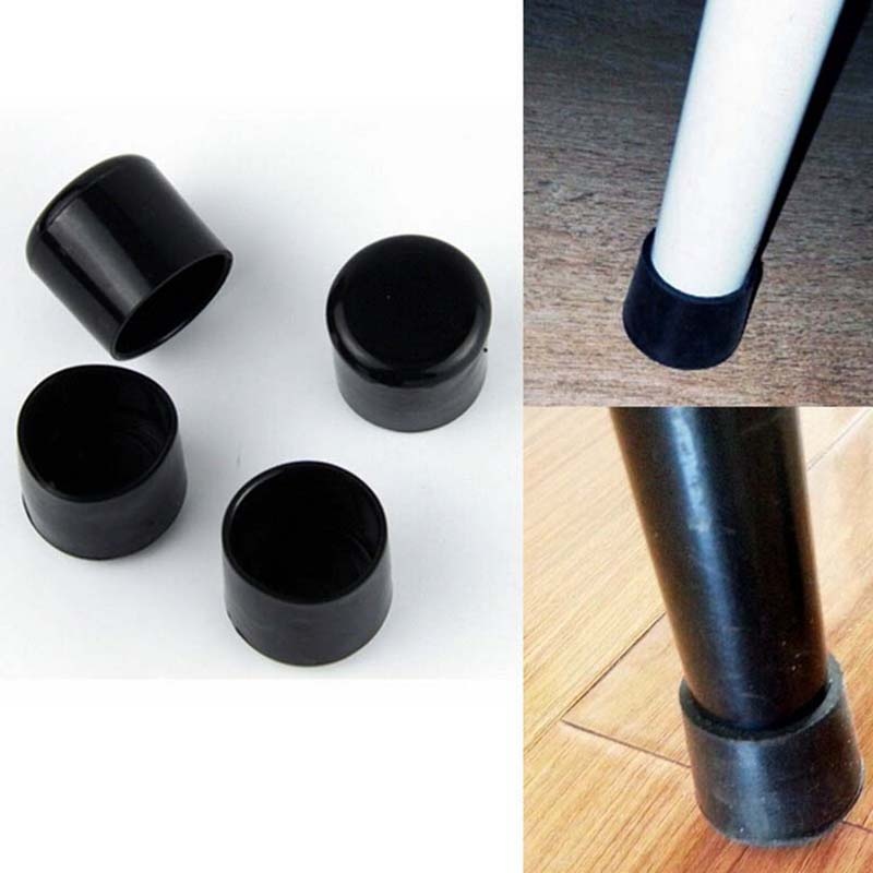 iNBdvT2Z 4 miếng bảo vệ chân bàn bàn bằng cao su màu đen cho đồ nội thất Miếng bọc chân ghế
