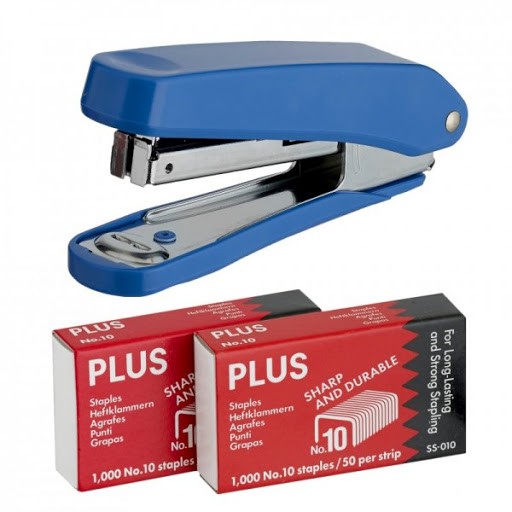 Dập ghim Plus 10E kèm 2 hộp ghim
