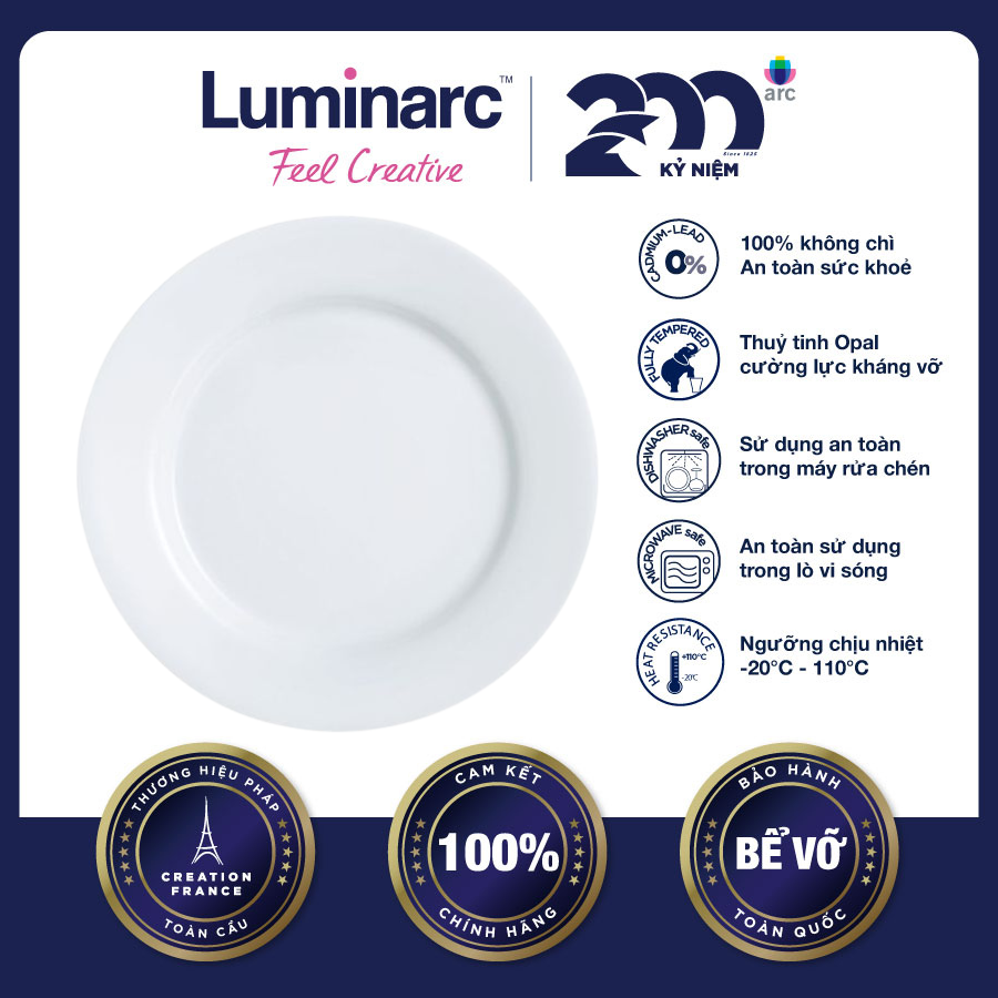 Bộ 6 đĩa sâu thuỷ tinh luminarc everyday 22cm - luevn2056