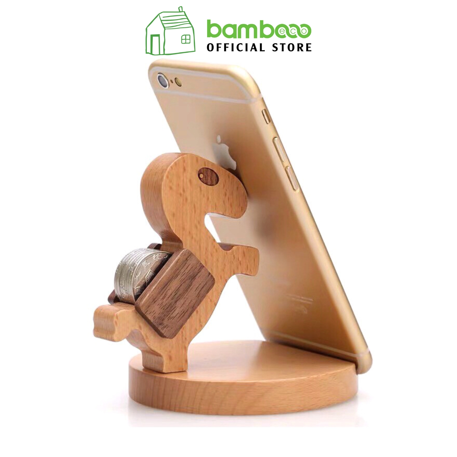 Giá đỡ điện thoại gỗ BAMBOOO ECO kệ đỡ điện thoại nhiều hình dáng