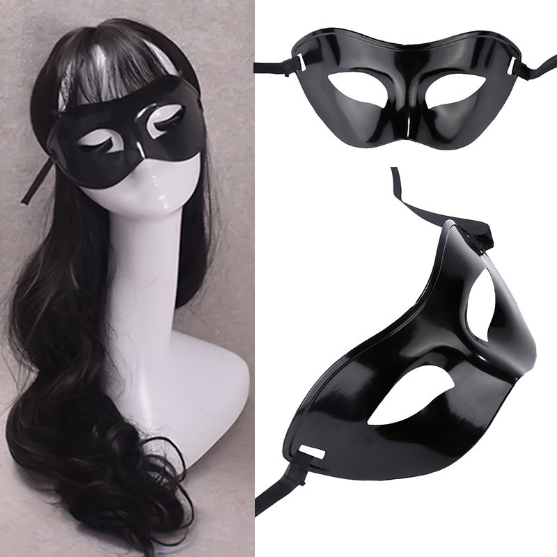 Mặt nạ hóa trang Haloween màu đen huyền bí ms_z9