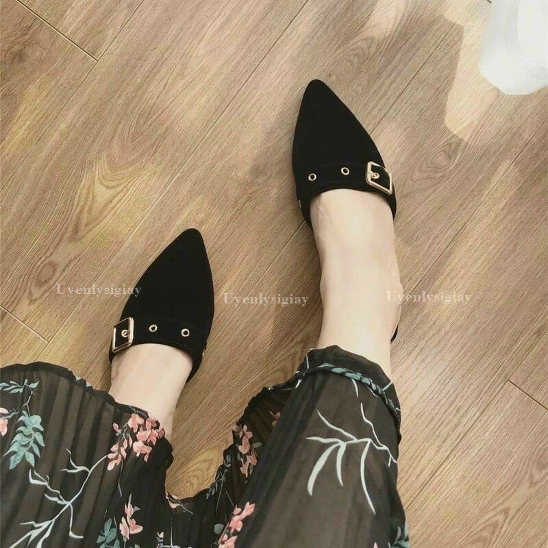 Dép sục thời trang mũi nhọn chất da nỉ cực hót