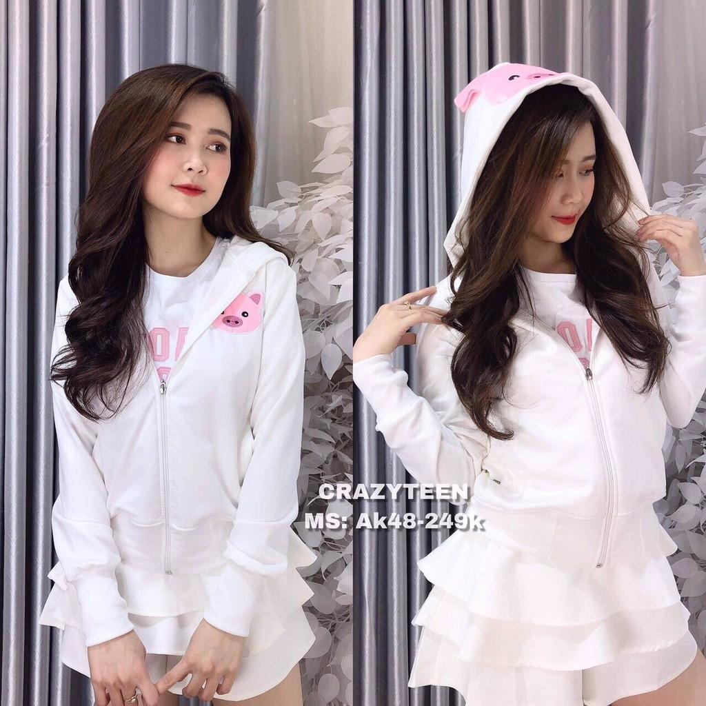 Áo khoác chống nắng nữ Heo con dễ thương nhiều màu lựa chọn-A146-Áo khoác nữ xiteen + Áo khoác da cá + Áo khoác thun da cá + Áo khoác + Áo khoác của nữ