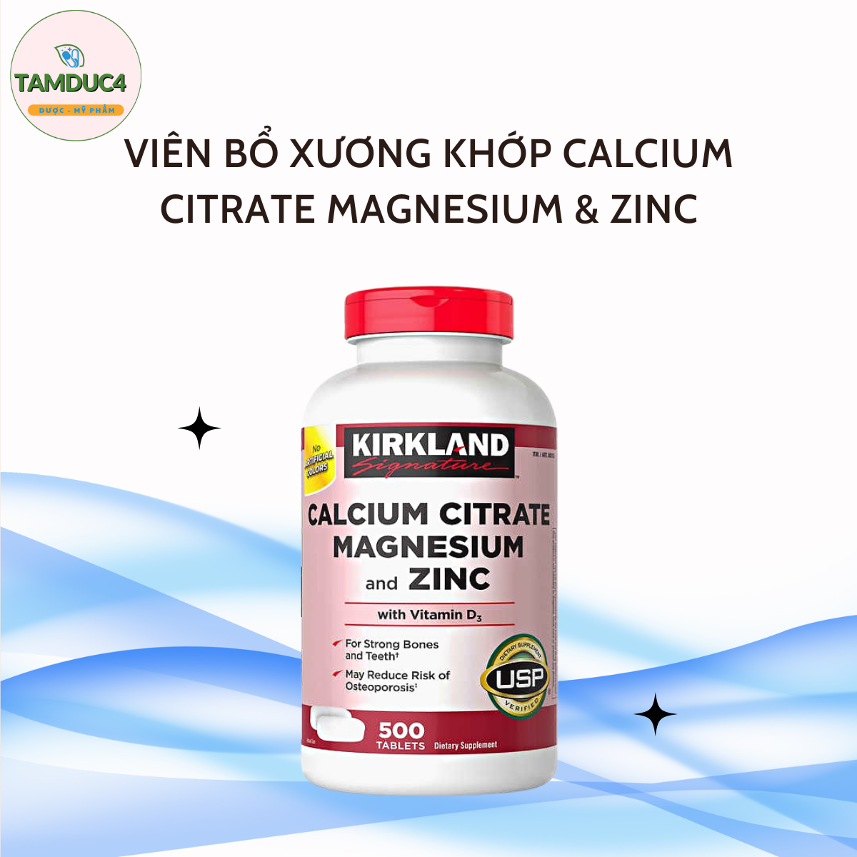 Calcium Citrate Magnesium And Zinc Kirkland 500v USA