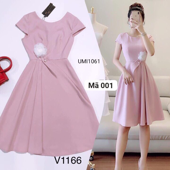 Đầm xòe tiểu thư đính kèm nơ siêu sang chảnh