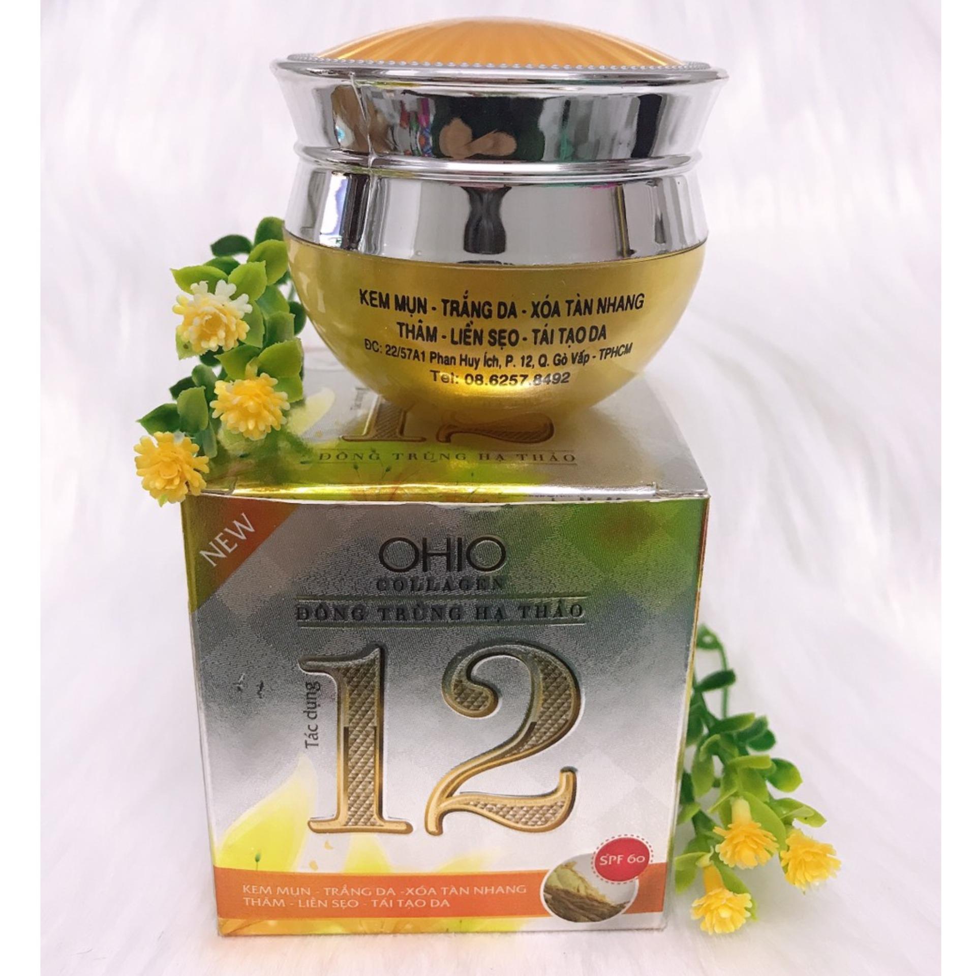 [HCM]Kem Mụn - Trắng da - Xóa thâm - Liền sẹo 12 tác dụng OHIO Collagen - Đông Trùng Hạ Thảo (30g)