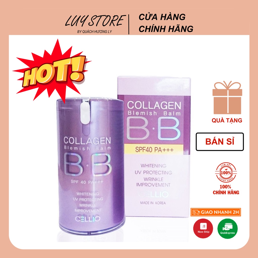 Kem nền BB Cream Collagen Cellio dưỡng trắng đều màu da