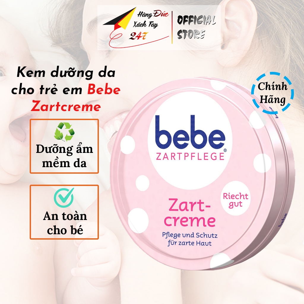 Kem dưỡng da cho bé Bebe Zartcreme, kem dưỡng ẩm mềm da
