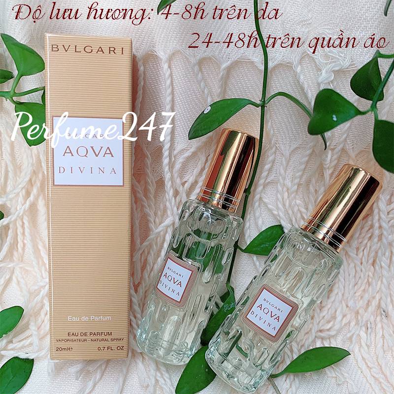 Combo 2 chai nước hoa nữ mini chiết pháp 20ml thơm lâu-mùi aqua